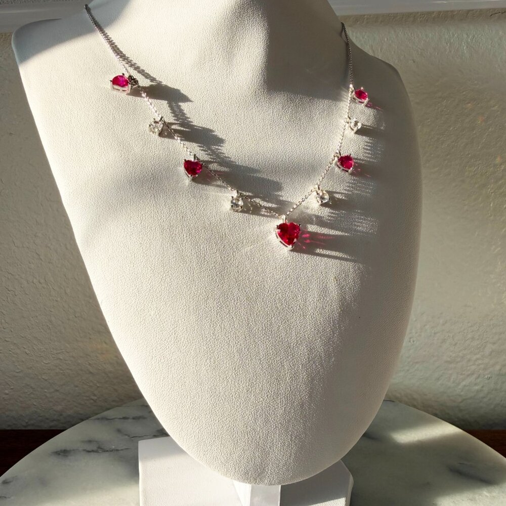 Beautiful Created Ruby & Created White Sapphire H… - image 8